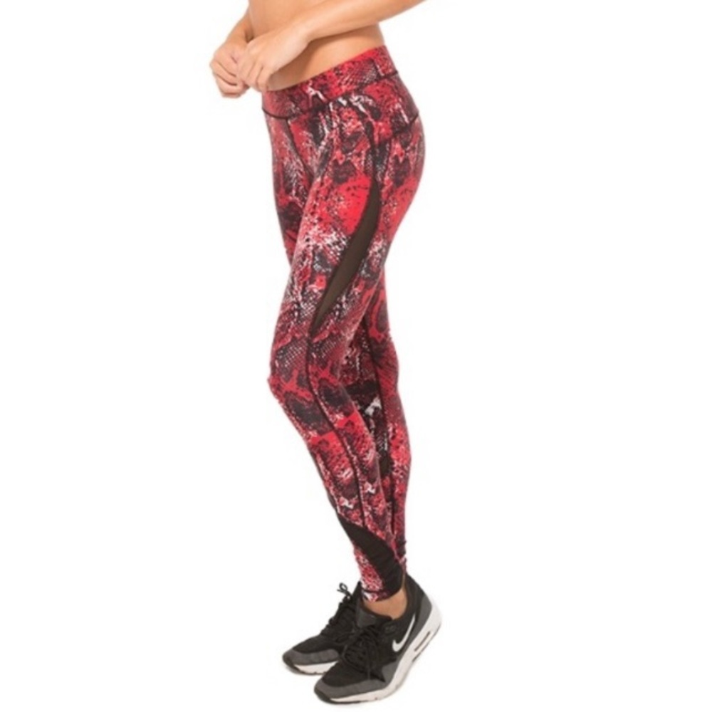 Human Performance Engineering Red Snakeskin Leggi… - image 2